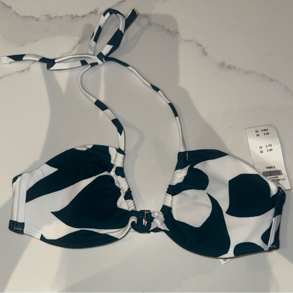 Abercrombie & Fitch Green and White Bikini Top